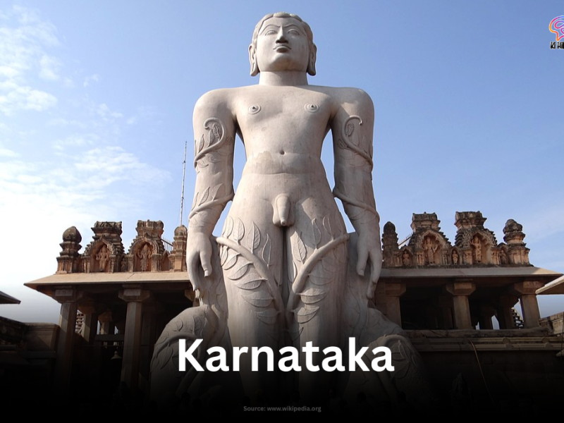 Monolithic statue of Lord Bahubali at Shravanabelagola, Karnataka.