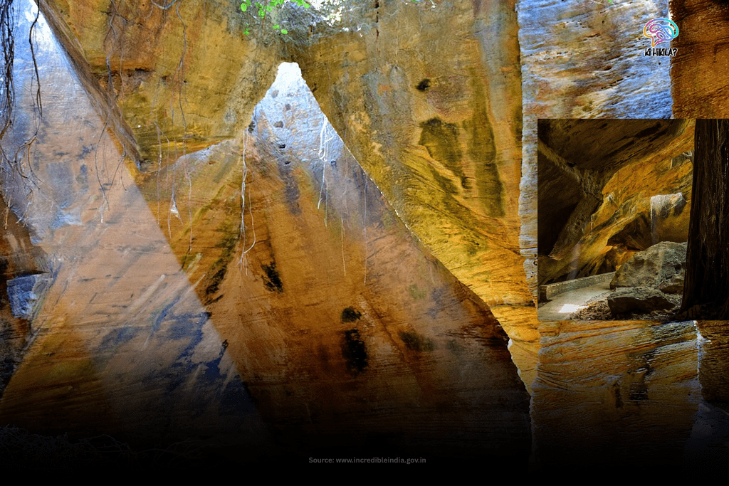 Sunlight filtering through the unique rock formations of Naida Caves, a natural wonder in Dadra and Nagar Haveli and Daman and Diu.