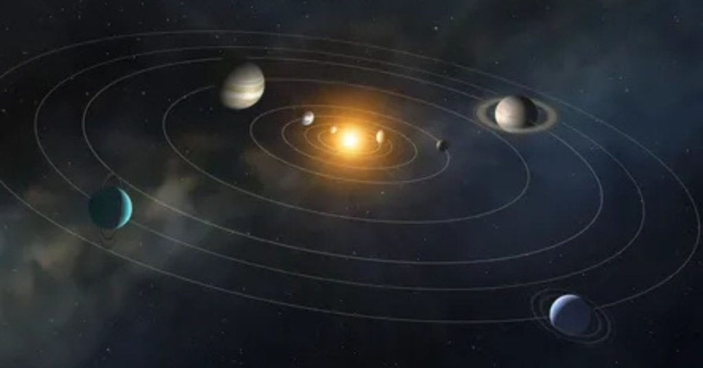 Sunset on Each Planet: Exploring Solar Beauty Across the Solar System 1 Illustration of the solar system showing planetary orbits, used to explore sunset on each plane.